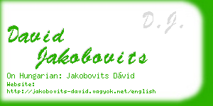 david jakobovits business card